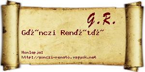 Gönczi Renátó névjegykártya