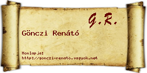 Gönczi Renátó névjegykártya